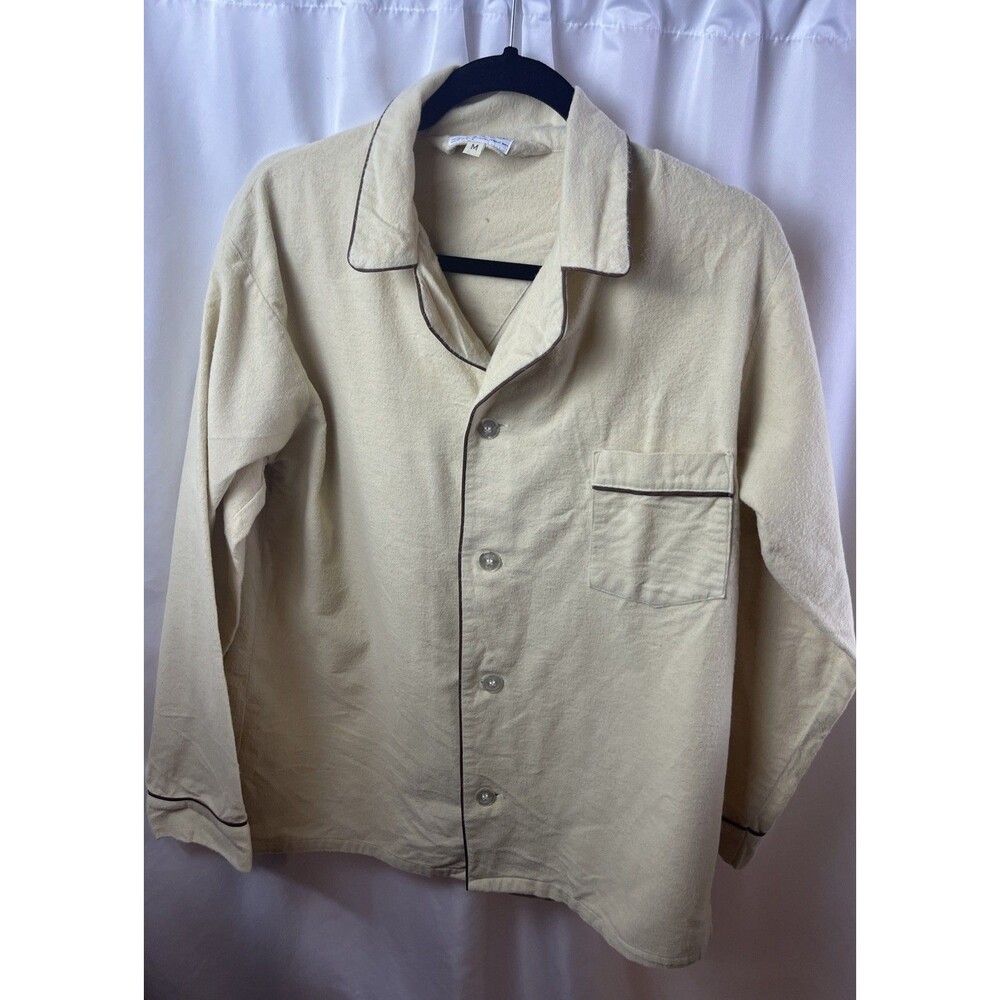 Vintage 1970 Royal Knight Tan/cream Unisex Flannel Paja Top Sleepwear Size M